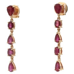 3.03 cts Natural ruby earrings in 14k gold