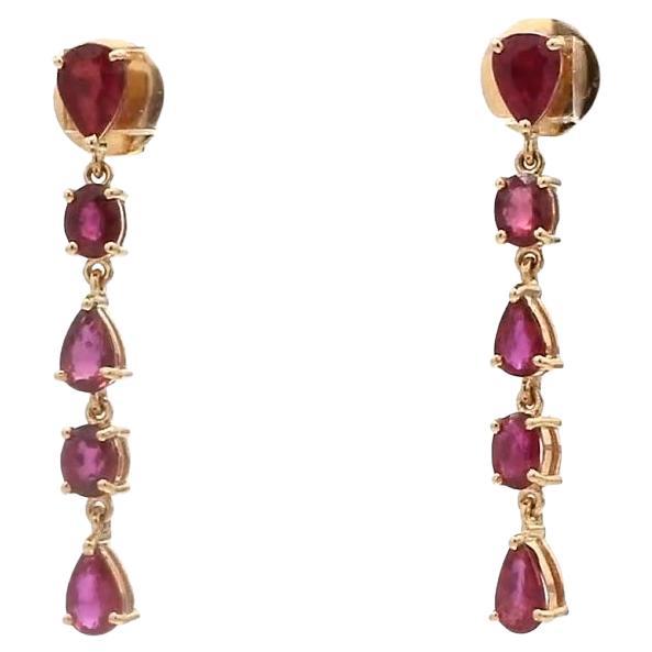 Natural ruby earrings in 14k gold