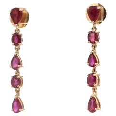 Natural ruby earrings in 14k gold
