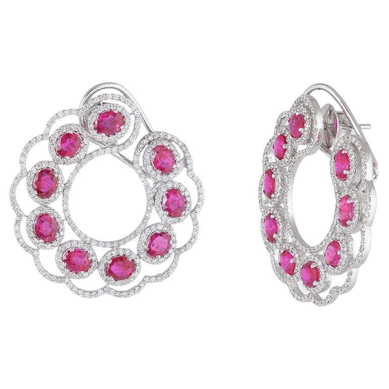 Pendientes de Rubí Natural en 18K