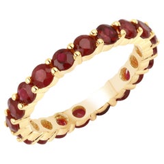 Natural Ruby Eternity Band 14k Yellow Gold