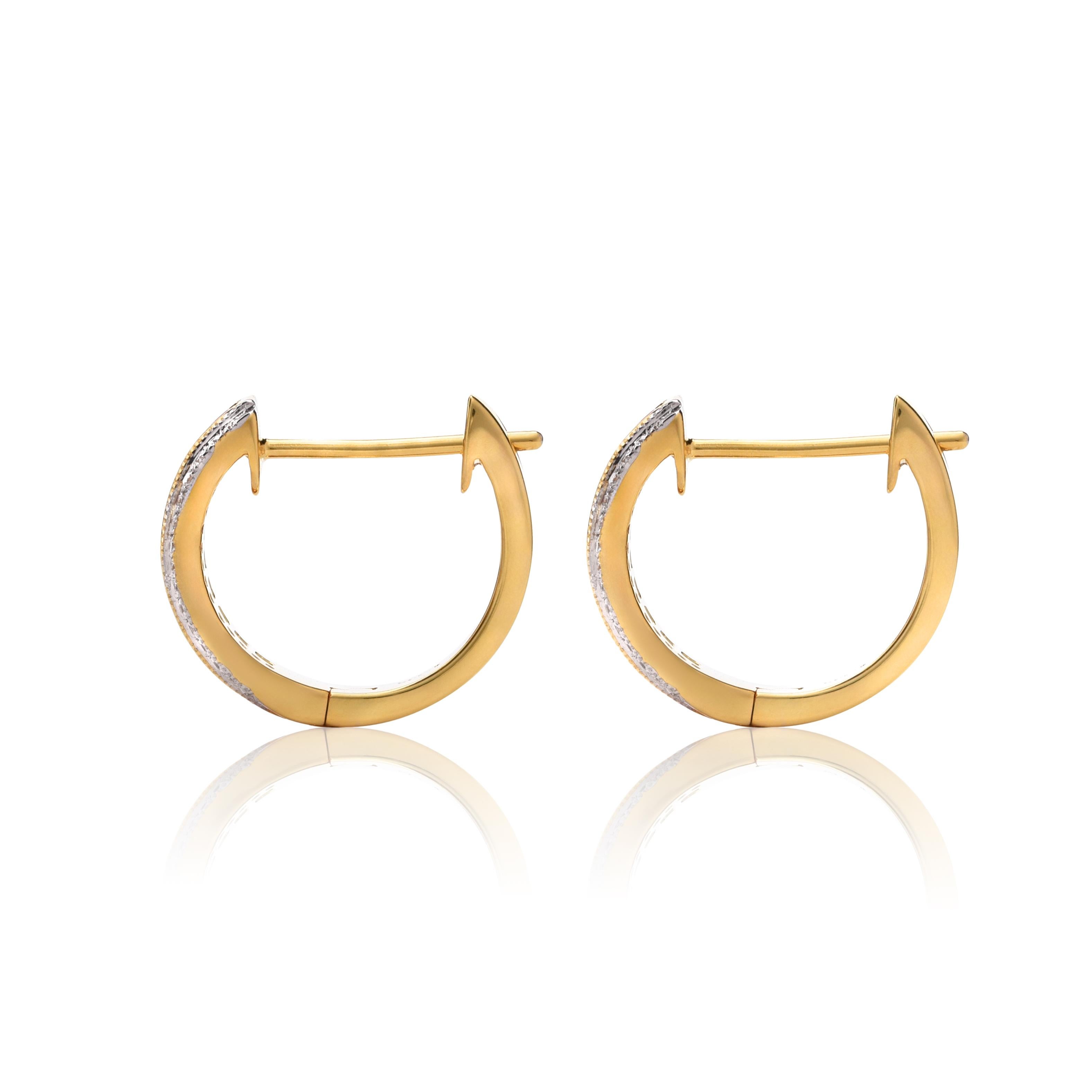 Boucles d'oreilles en or jaune 14 carats serties de pierres précieuses de rubis naturel de 0,63 carat Neuf - En vente à Los Angeles, CA