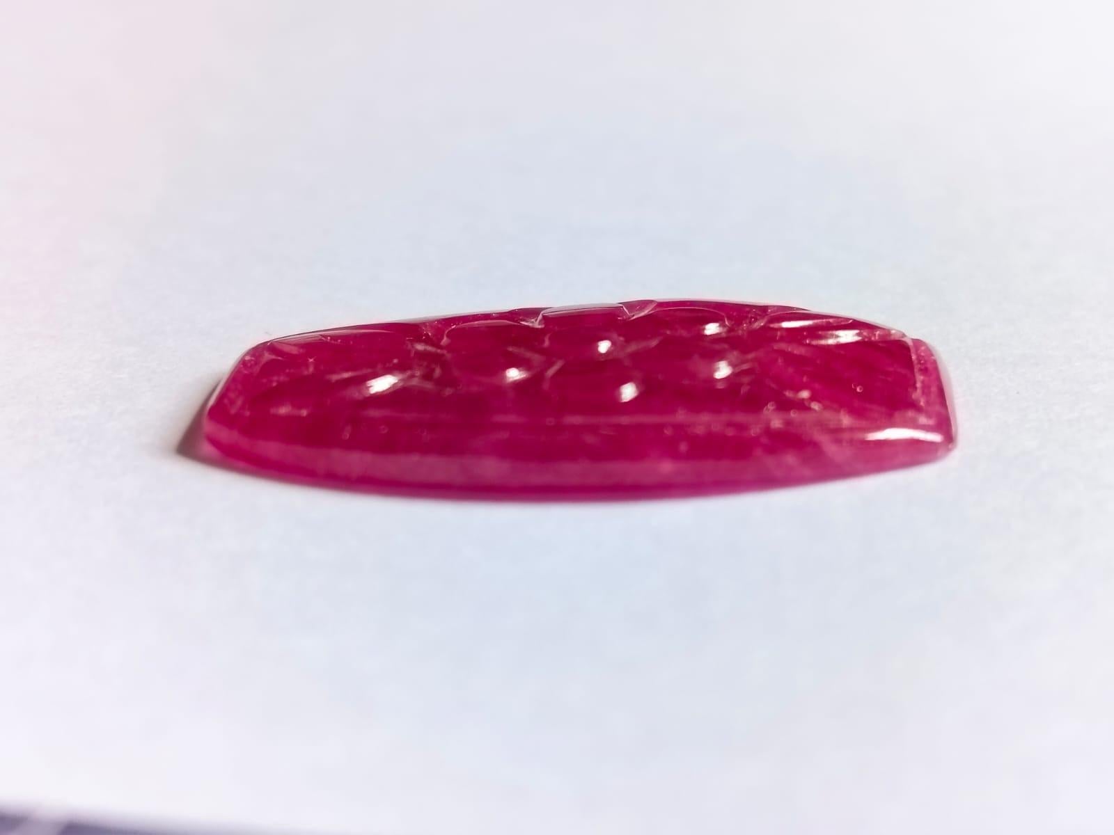 Cabochon Natural Ruby  14.30 Carat Handmade Carving Fancy Loose Gemstone For Sale