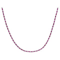 Naturale  Collana di rubini con diamante da 0,58 carati in oro 18k