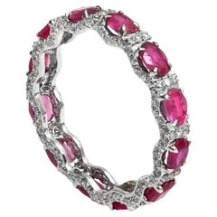 Natural ruby oval cut 2.52cts & diamond 0.68cts ring in 18k gold