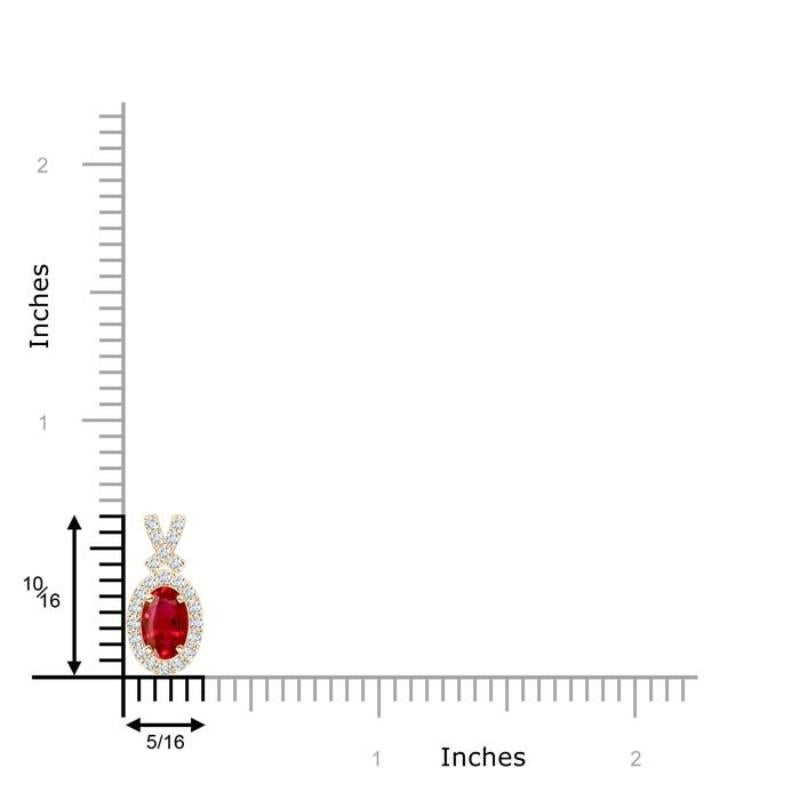 Moderno ANGARA Ciondolo con rubino naturale da 0,60 carati e diamante a raggiera in oro giallo 14 carati in vendita