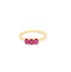 Natural 0.65cts Ruby Ring in 14k Gold
