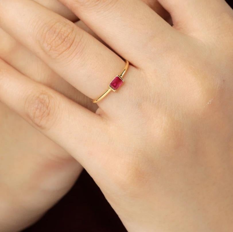Natural Ruby Ring 14K gold In New Condition For Sale In jaipur, IN