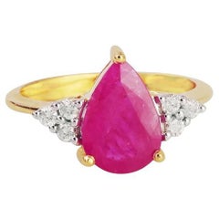 Natural Ruby ring 14K gold