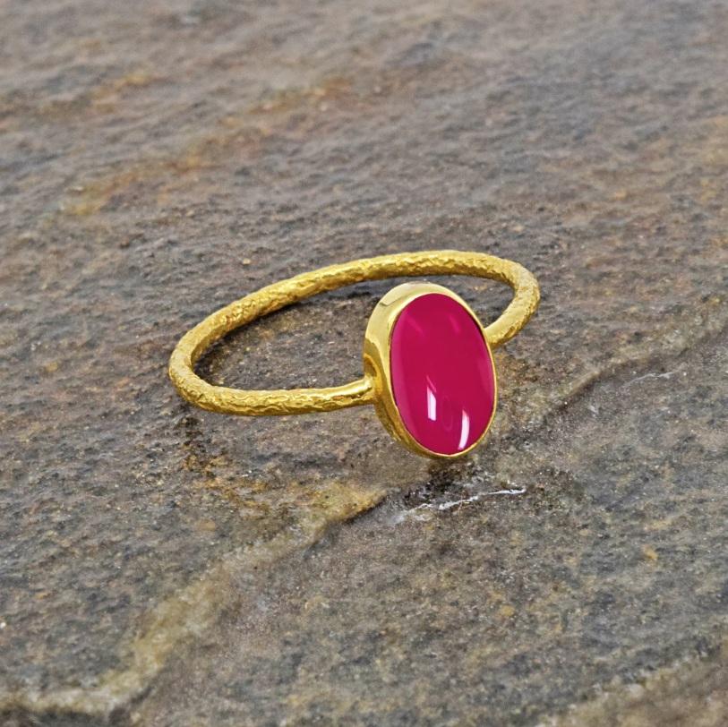 Natural Ruby Ring 18K gold In New Condition For Sale In jaipur, IN
