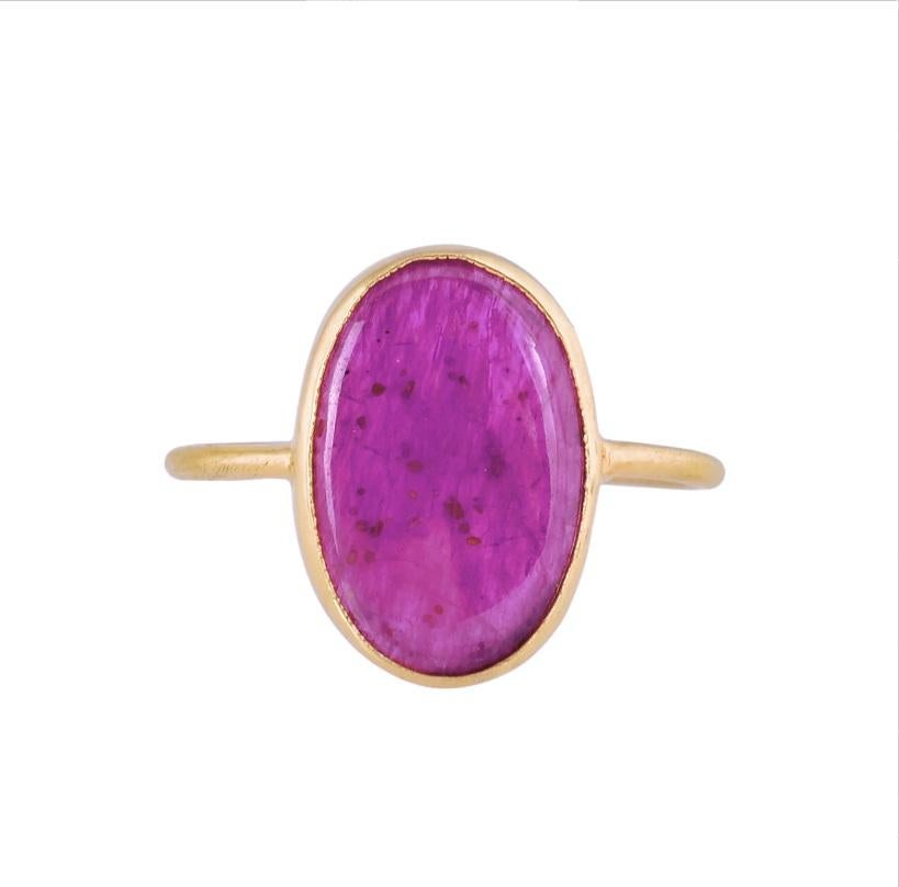 Bague en rubis naturel or 18K Neuf - En vente à jaipur, IN