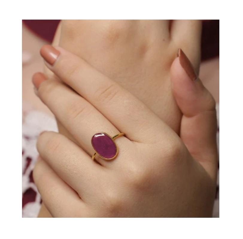 Bague en rubis naturel or 18K en vente 1