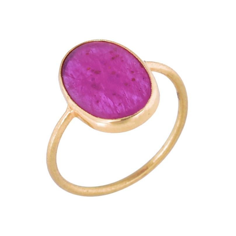 Bague en rubis naturel or 18K en vente 3