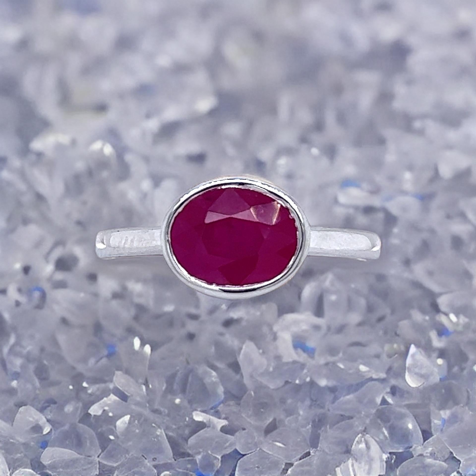 Natural Ruby Ring 6.5 14k White Gold 2.38 TCW Certified For Sale 8