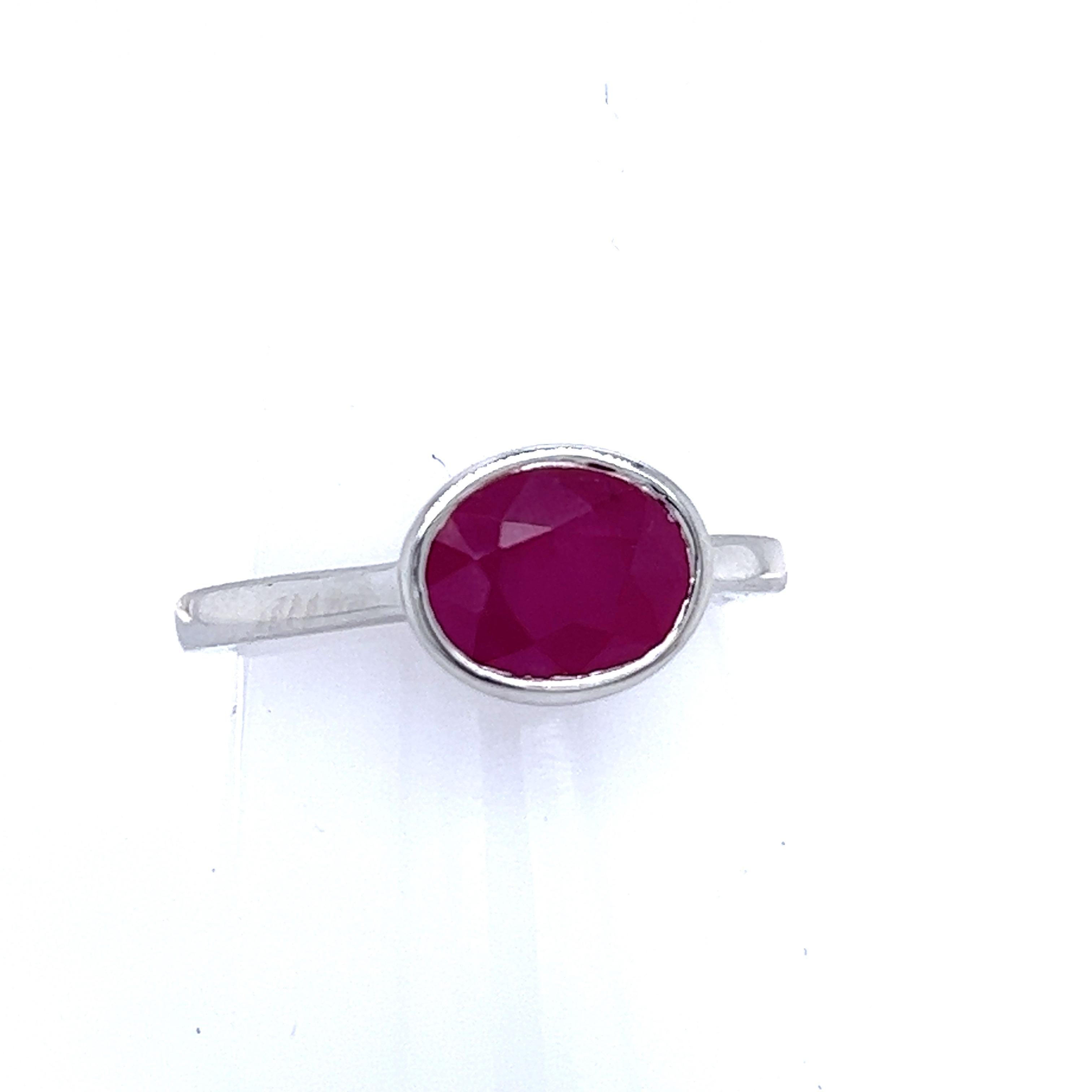 Natural Ruby Ring 6.5 14k White Gold 2.38 TCW Certified For Sale 11