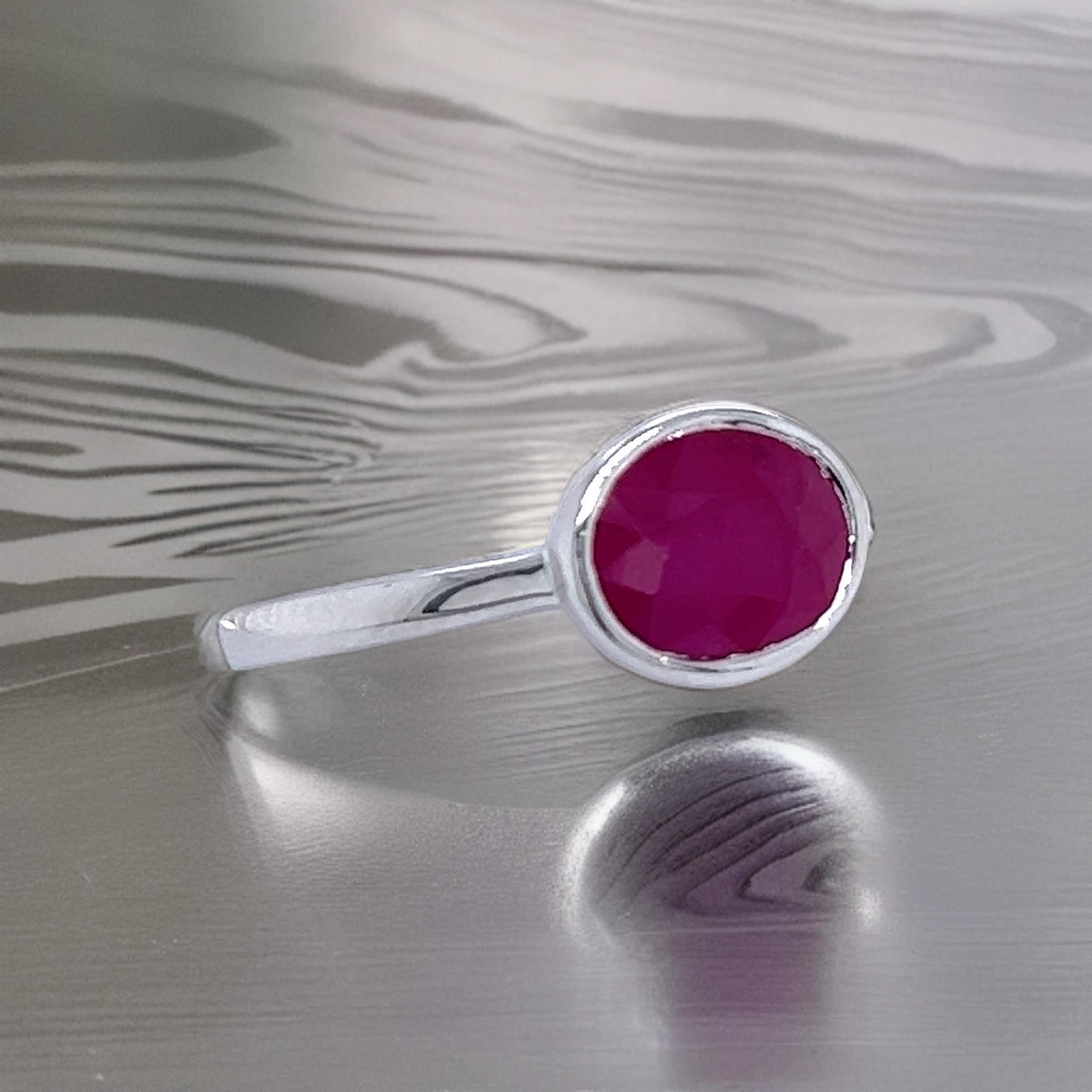 Natural Ruby Ring 6.5 14k White Gold 2.38 TCW Certified For Sale 2