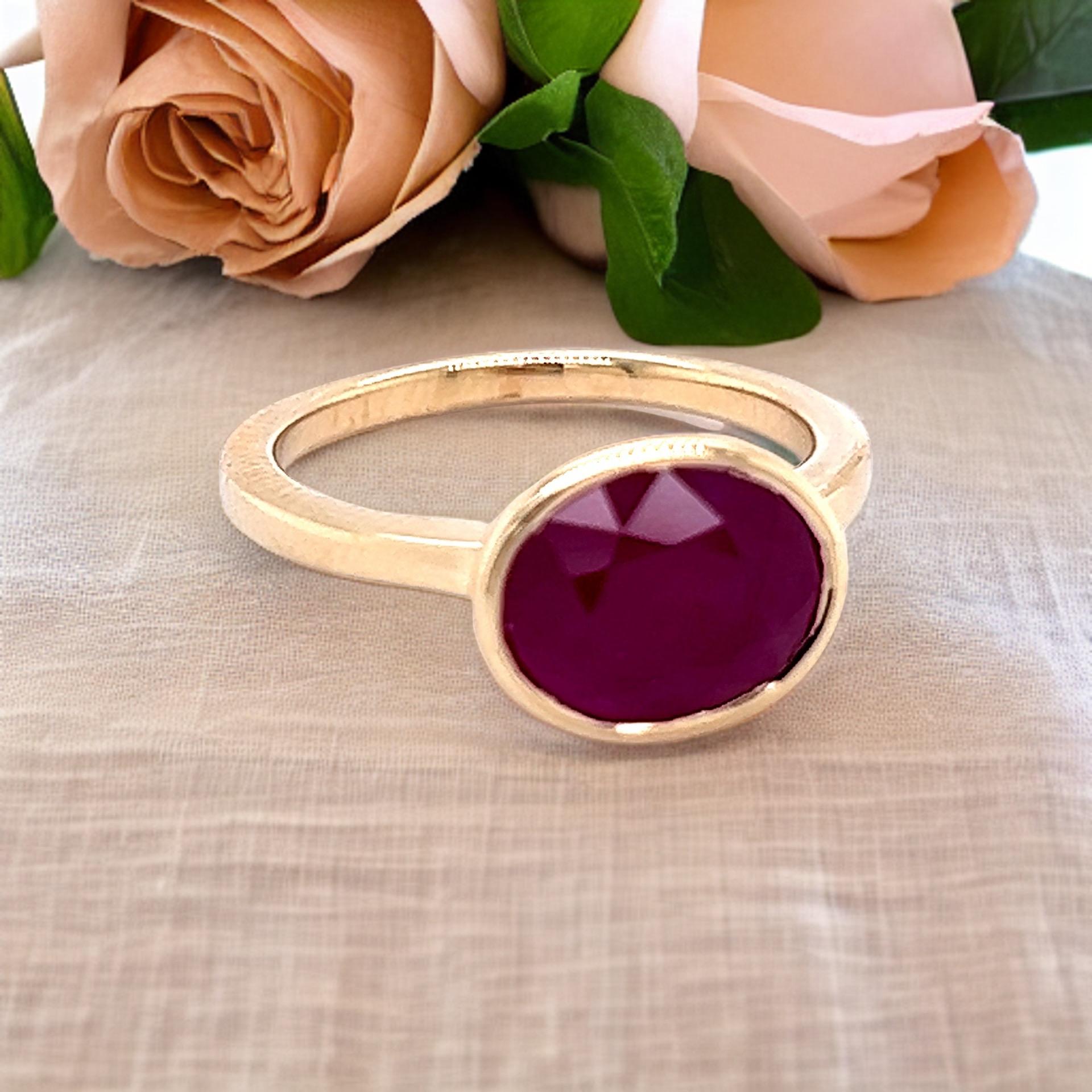 Natural Ruby Ring 6.5 14k Yellow Gold 4.51 TCW Certified For Sale 9