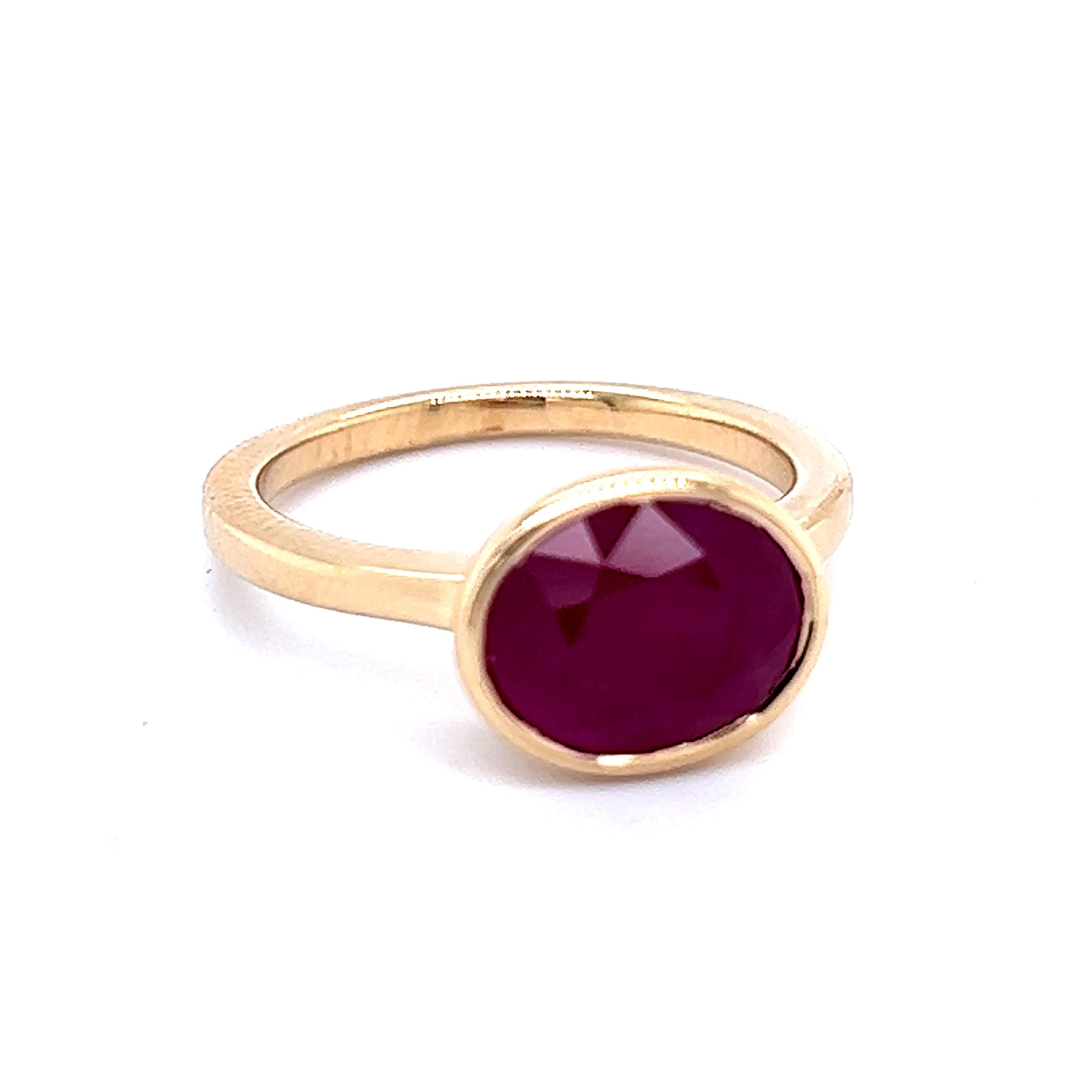 Natural Ruby Ring 6.5 14k Yellow Gold 4.51 TCW Certified For Sale 14