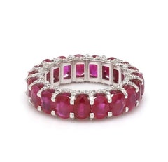 Natural 7.30cts Ruby & 0.72cts Diamond Ring in 14k Gold
