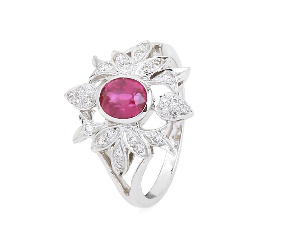 Natural ruby ring in 18k gold For Sale 5