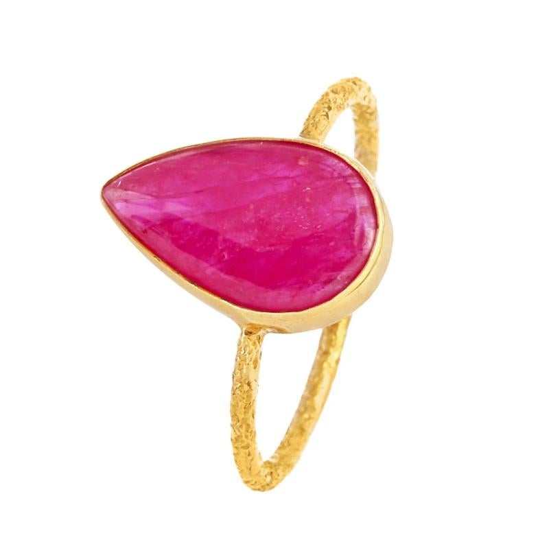 Natural ruby ring in 18k gold For Sale 6
