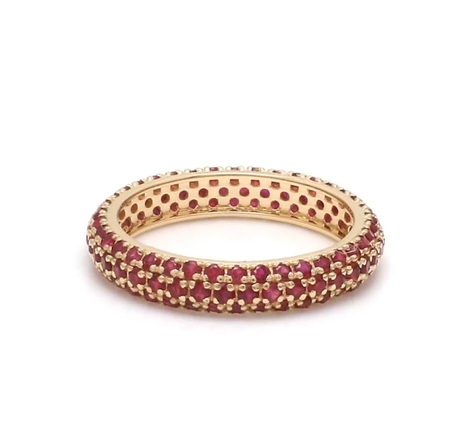 Ruby pave set eternity band ring gold  Natural red ruby stackable eternity band ring gold  Ruby pave set eternity thin band ring gold

GEMSTONE DETAILS :
✦ Gemstone : Ruby
✦ Gemstone Type : Natural
✦ Gemstone Size : 1.50 mm
✦ Gemstone Shape :
