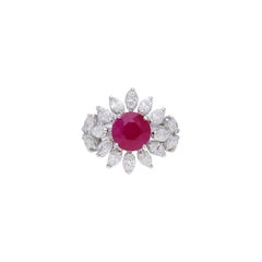 Natural 3.01cts Ruby & Diamond 1.48cts Ring in 18k Gold
