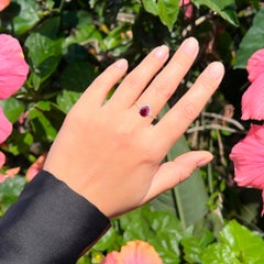 Natural Ruby Ring With Diamonds 1.19 Carats 9K Yellow Gold