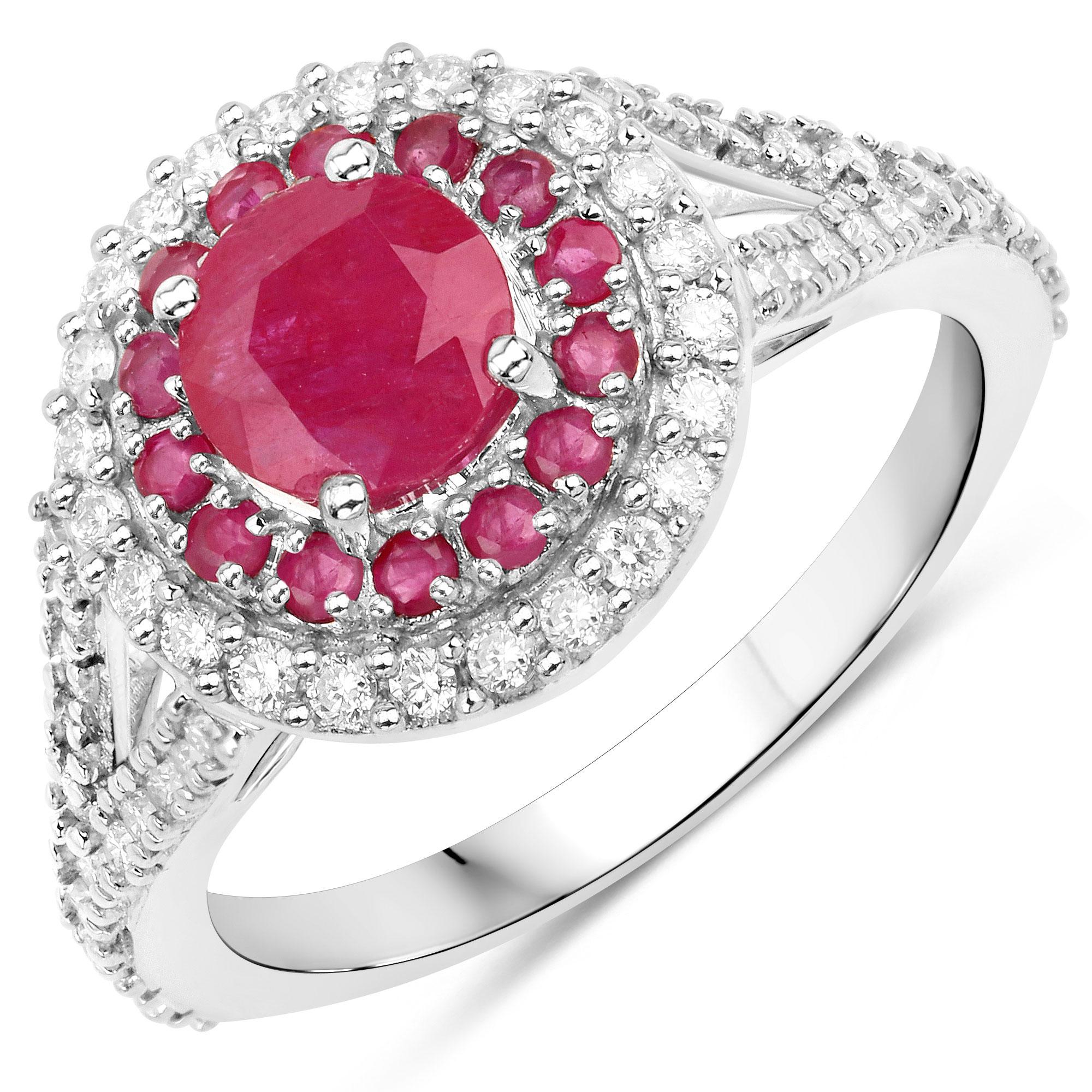 It comes with the appraisal by GIA GG/AJP
All Gemstones are Natural
17 Round Rubies = 1.37 Carat
54 Round Diamonds = 0.58 Carats
Metal: 14K White Gold
Ring Size: 8* US
*It can be resized complimentary