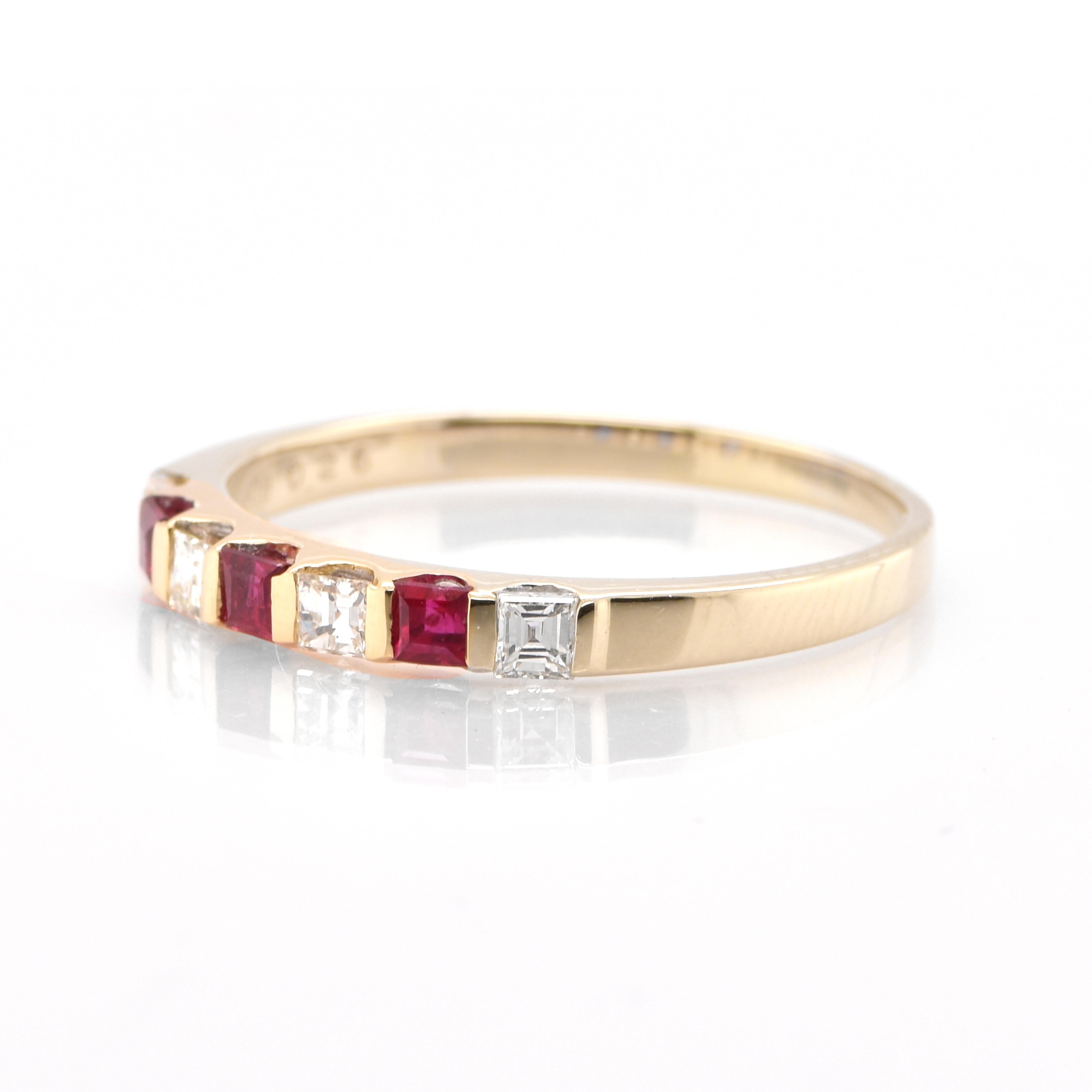 Natural Ruby, Sapphire and Emerald Stackable Rings Set in 18 Karat Yellow Gold In New Condition In Tokyo, JP