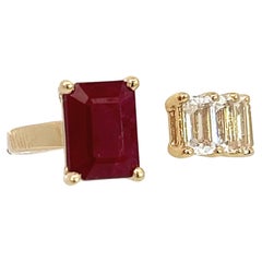 Natural Ruby Sapphire Ring 6.5 14k W Gold 3.64 TCW Certified