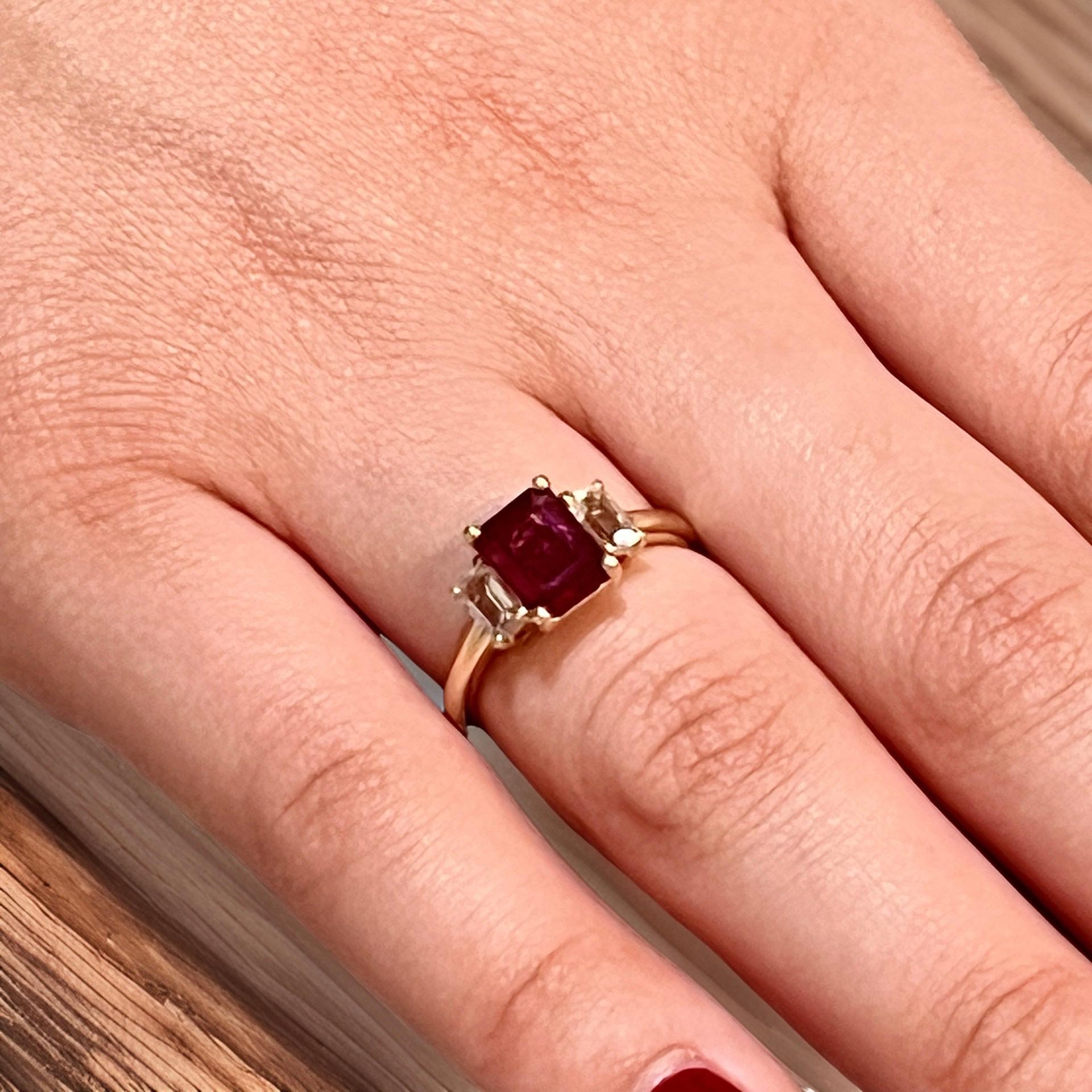 Natural Ruby Sapphire Ring 6.5 14k Y Gold 2.51 TCW Certified For Sale 7