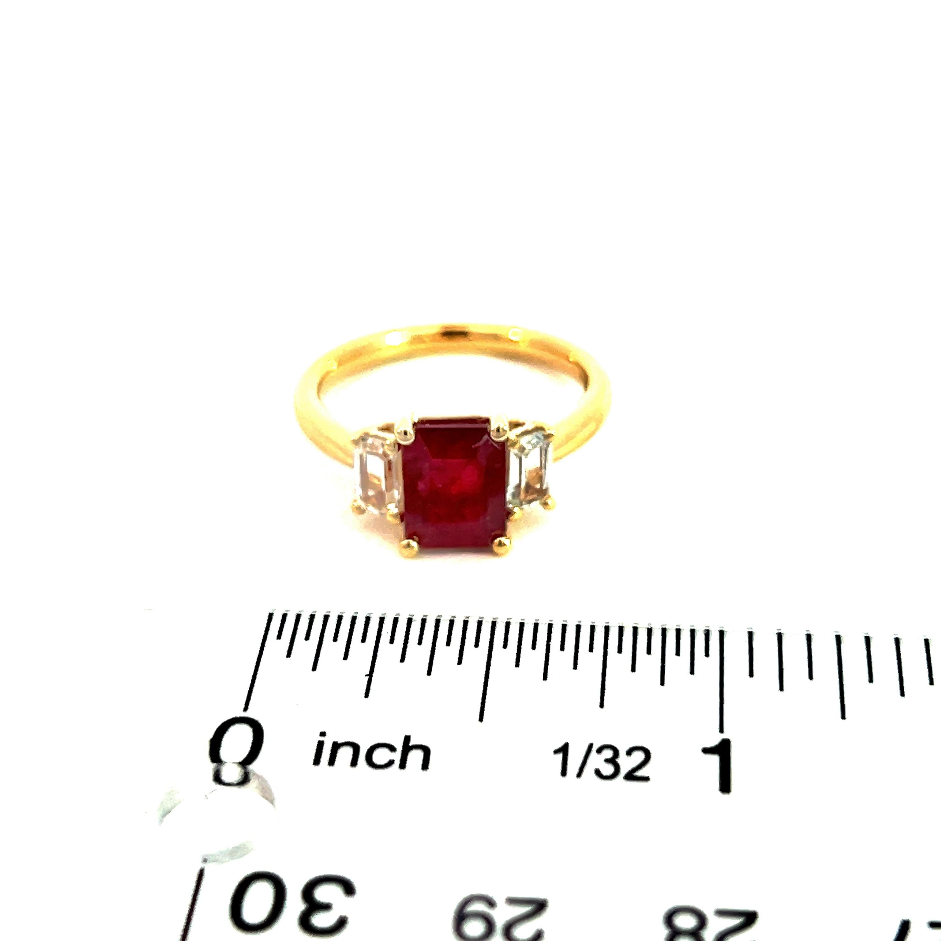 Natural Ruby Sapphire Ring 6.5 14k Y Gold 2.51 TCW Certified For Sale 12