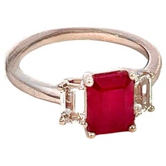 Natural Ruby Sapphire Ring Size 6.5 14k W Gold 2.56 TCW Certified