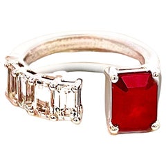 Natural Ruby Sapphire Ring Size 6.5 14k Y Gold 3.11 TCW Certified