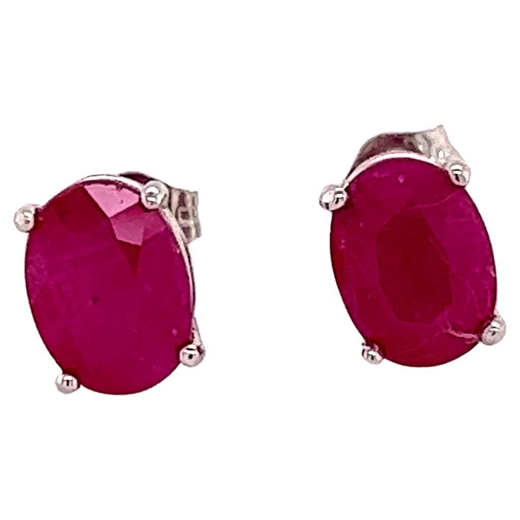 Natural Ruby Stud Earrings 14k Gold 6.75 TCW Certified For Sale at 1stDibs natural ruby earrings