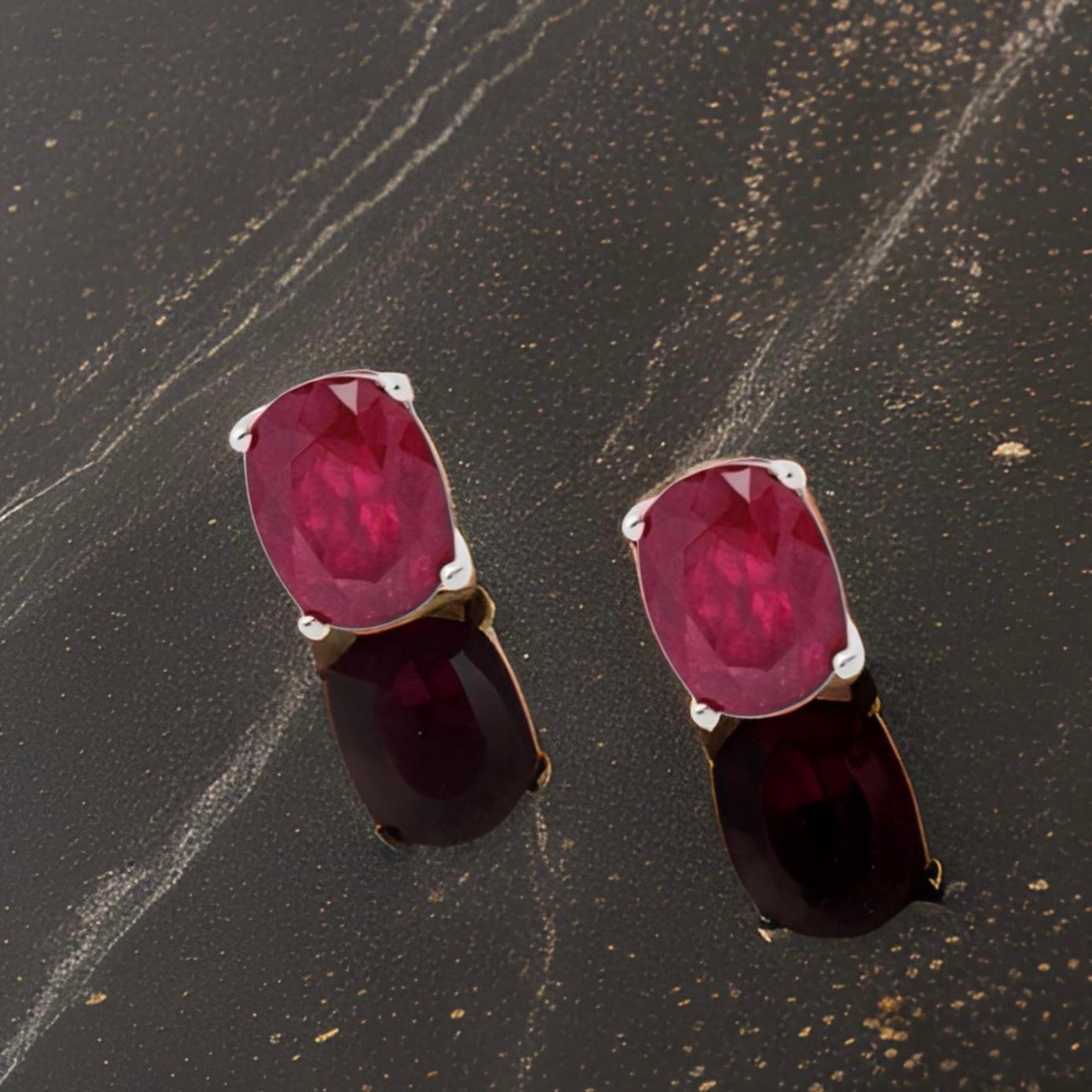 Natural Finely Faceted Quality Ruby Stud Earrings 14k White Gold 2.50 TCW Certified $1,340 311041

Please look at the video attached for this item. With the video you can see the movement of the item and appreciate the faceting and details