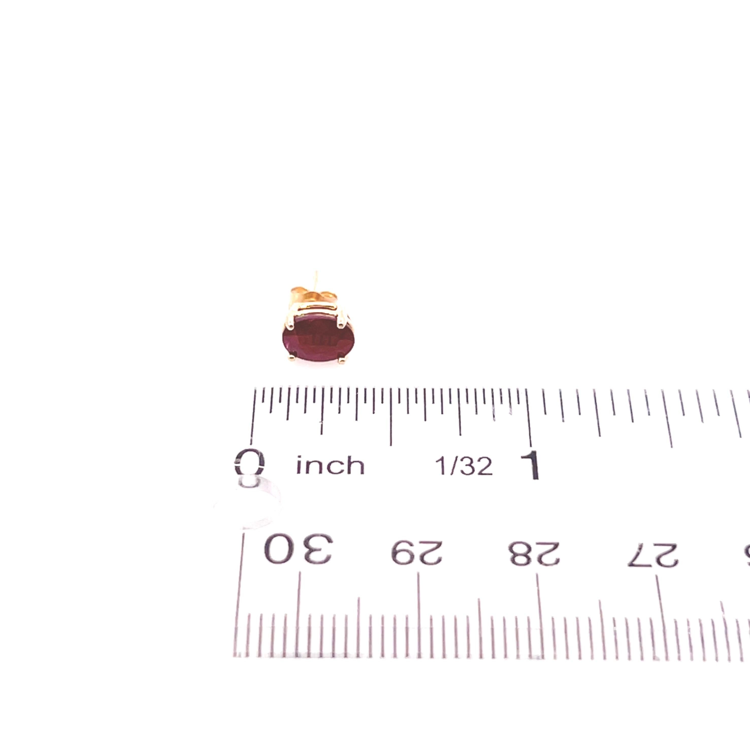Orecchini con rubino naturale in oro giallo 14k 2 TCW certificati in vendita 7