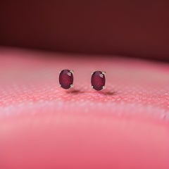Natural Ruby Stud Earrings 14k Yellow Gold 2 TCW Certified