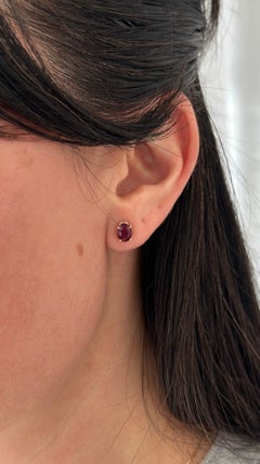Natural Ruby Stud Earrings 14k Yellow Gold 2 TCW Certified