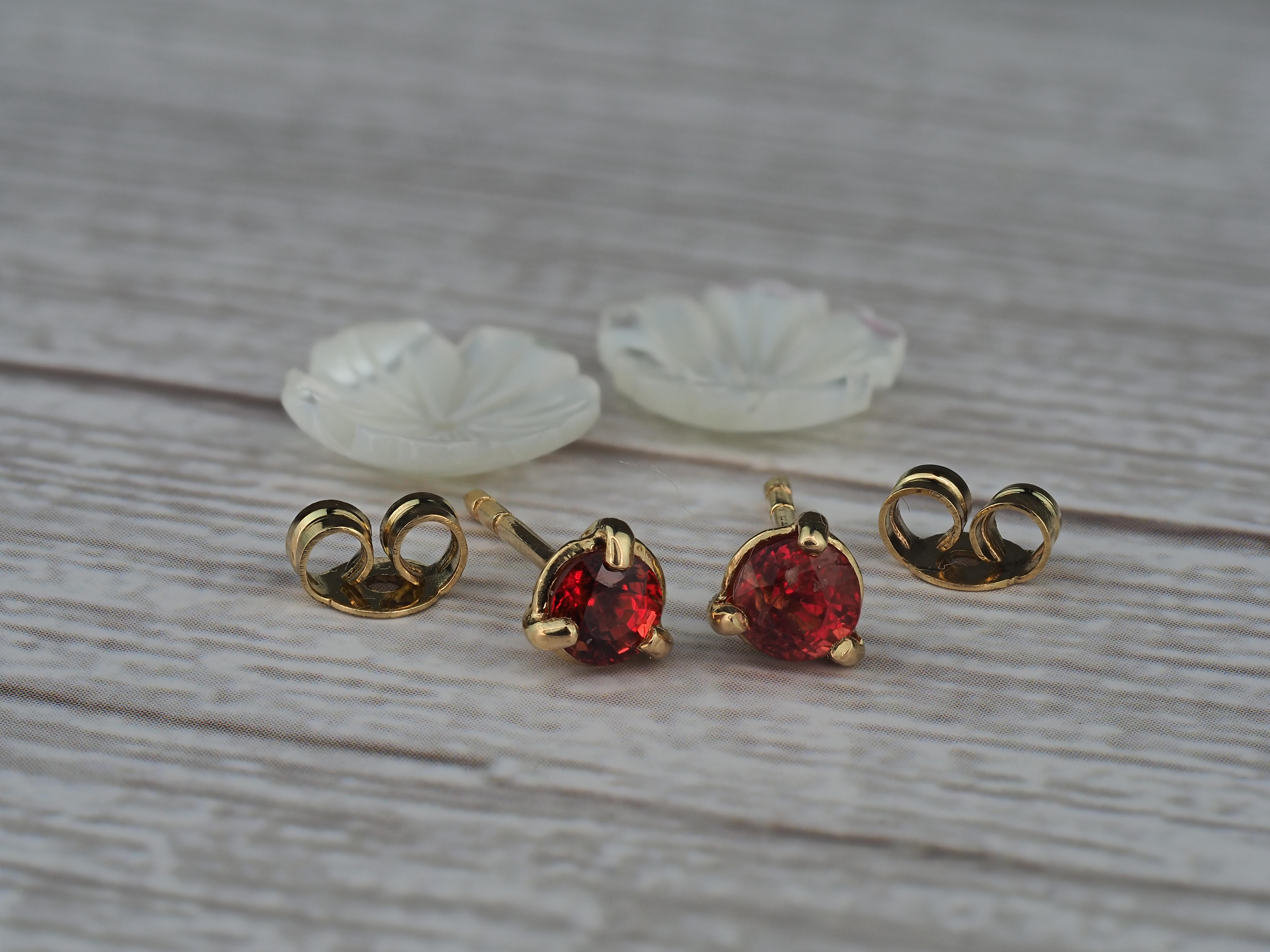 Natural ruby studs.  3