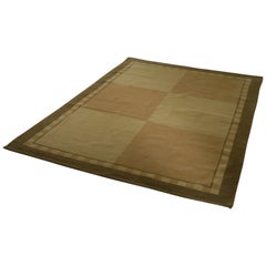 Natural Rug Made of Tibetan Wool, Geometric Blocks