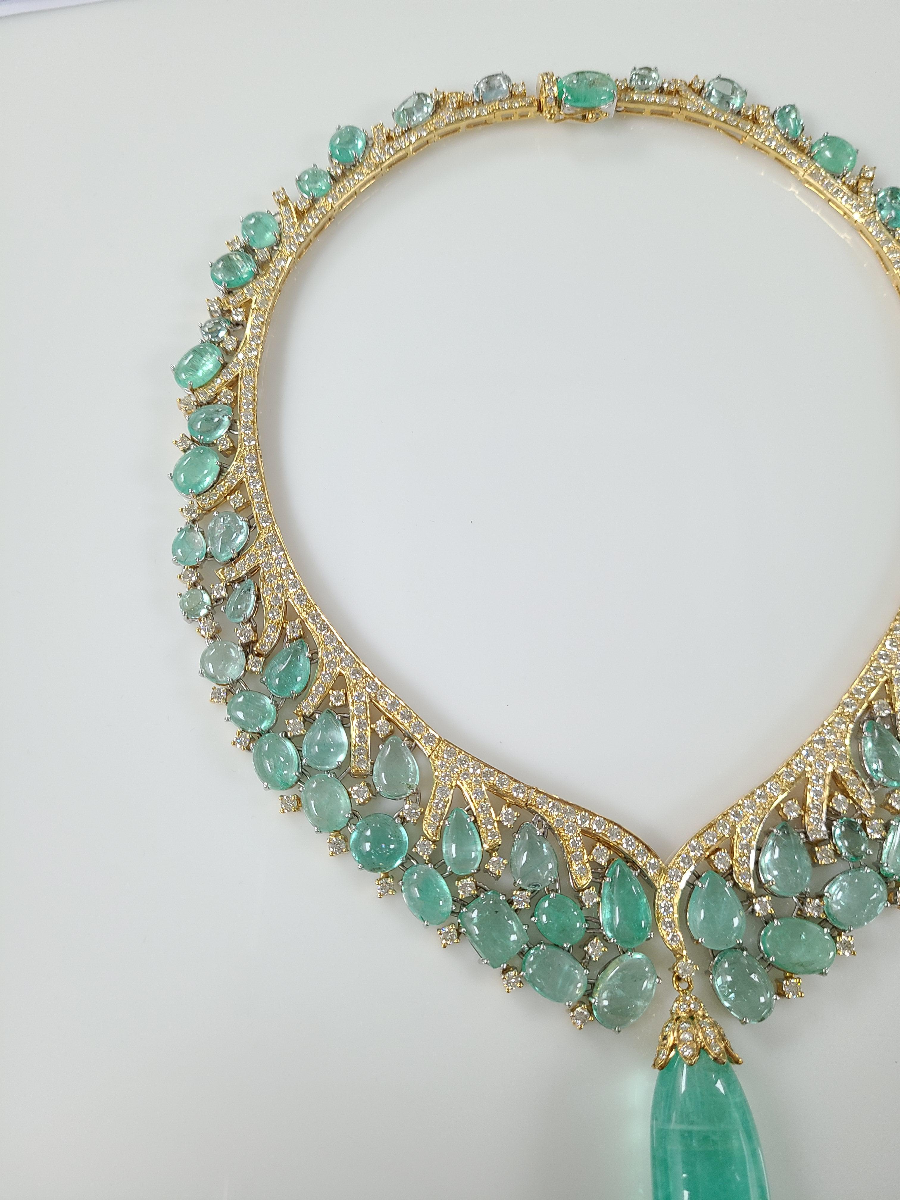 emerald necklace gold