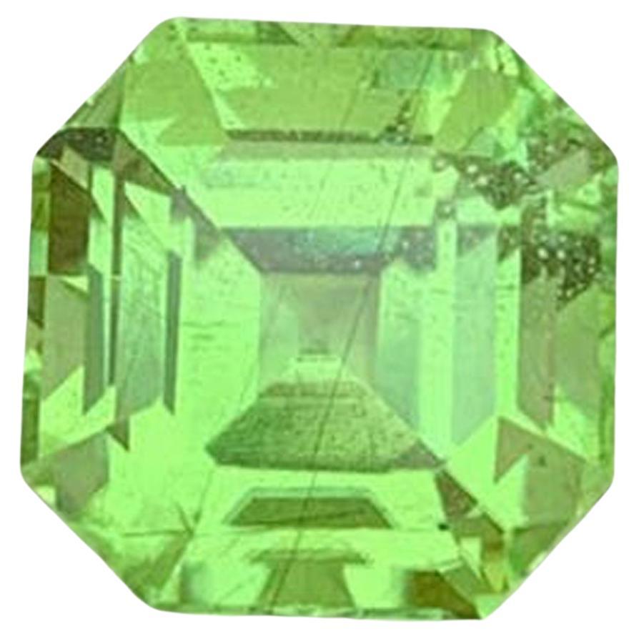 Natural Rutile Peridot Gemstone, Asscher Cut Peridot Gemstone 7.00 CT For Sale