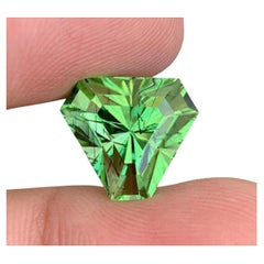 Gemme di peridoto rutilo naturale: Peridoto taglio trilione da 12,24 carati dal Pakistan