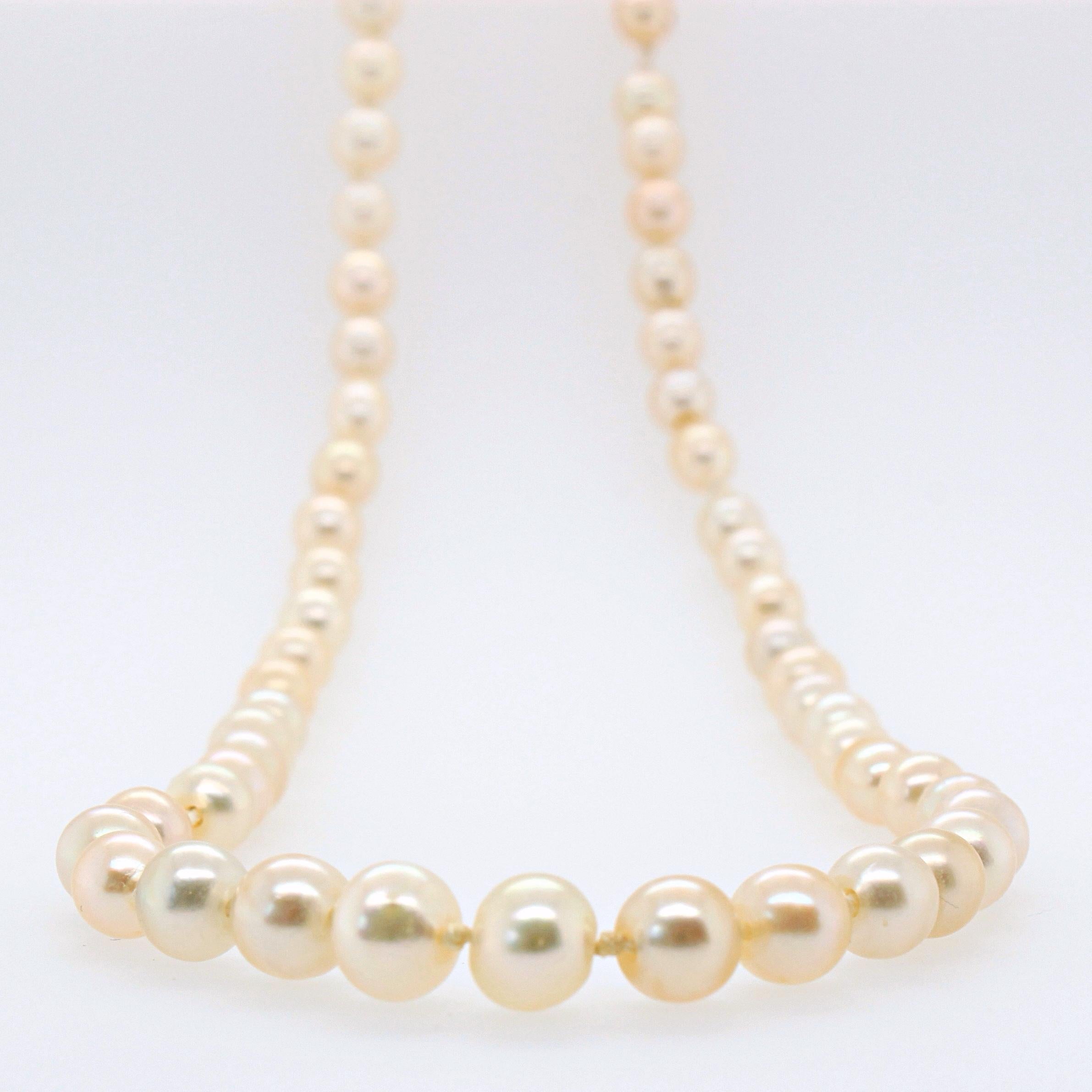 Women's Natural Saltwater Pearl and Diamond Necklace, 1920s