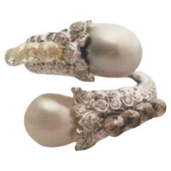 Natural Saltwater Pearl Cocktail Ring Certified SSEF