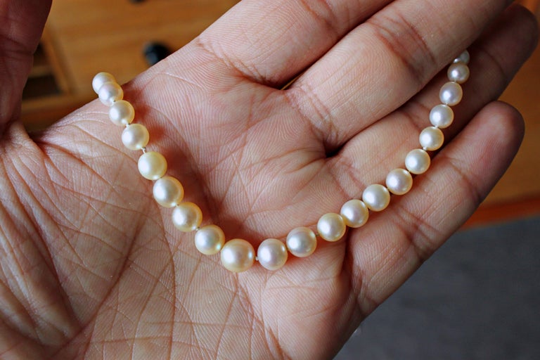 Art Deco Natural Saltwater Pearl Necklace, circa 1920s For Sale