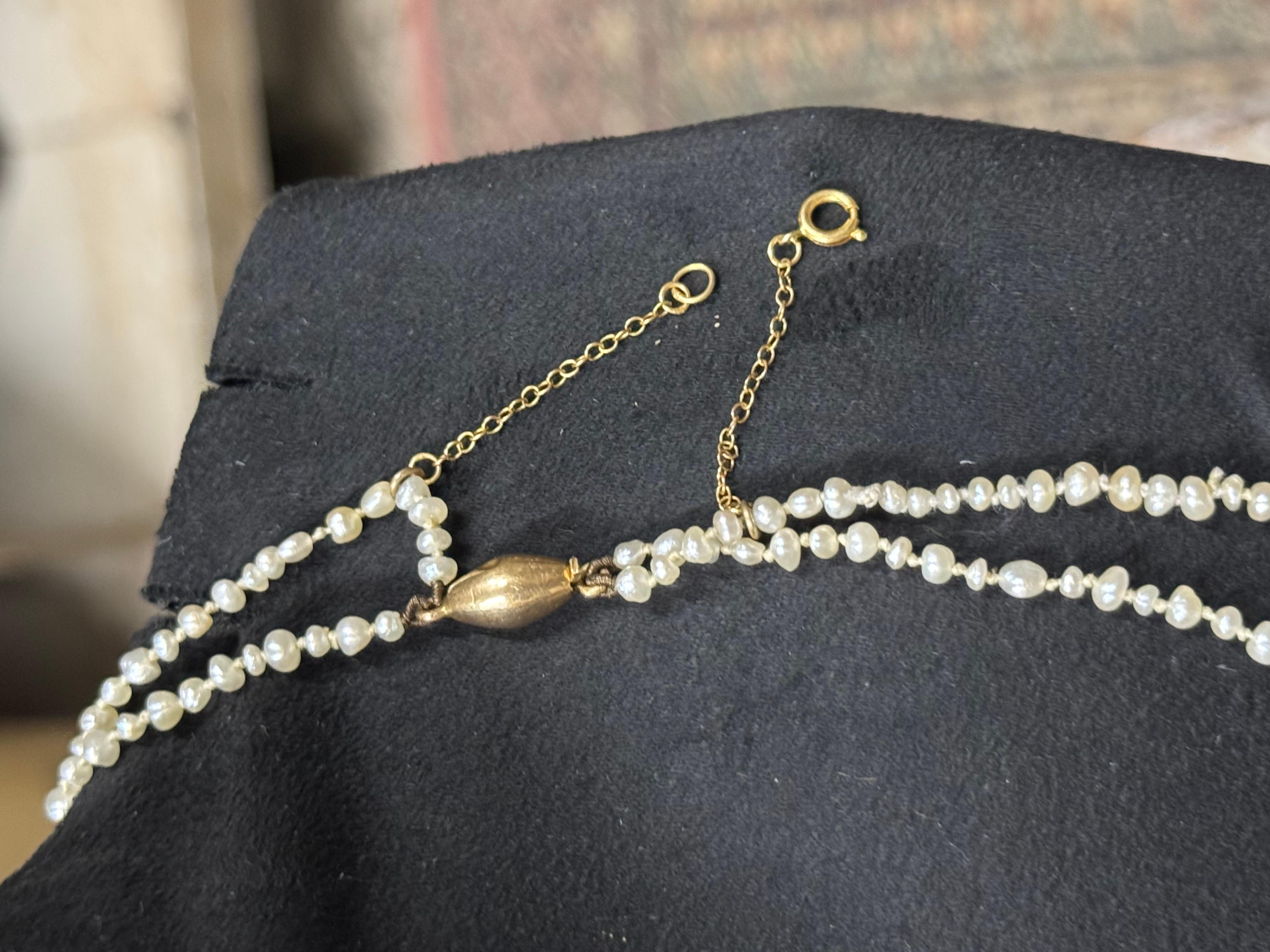 Art Deco Natural Saltwater Pearl Necklace For Sale