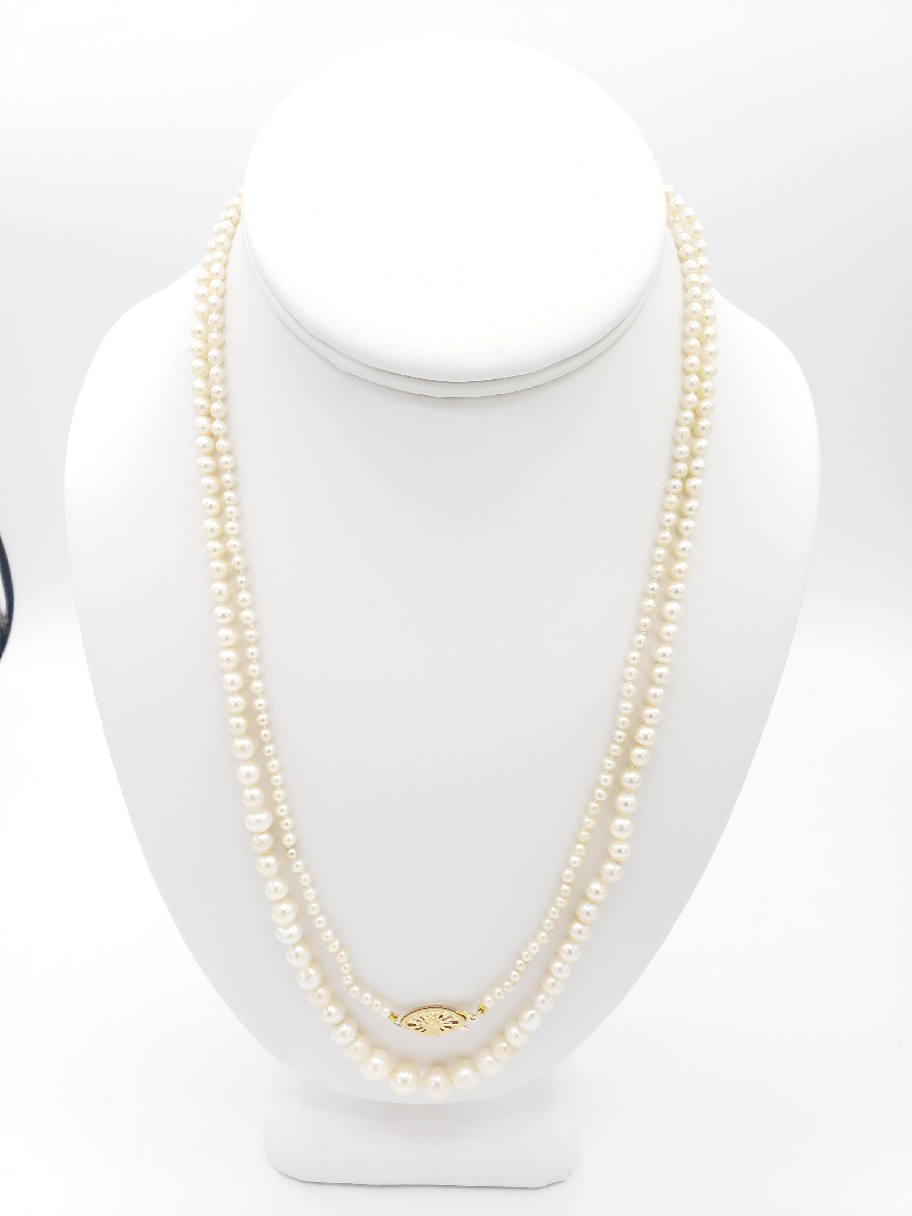 NEW GIA Cert Natural Saltwater Pearl Necklace 42 inches long.